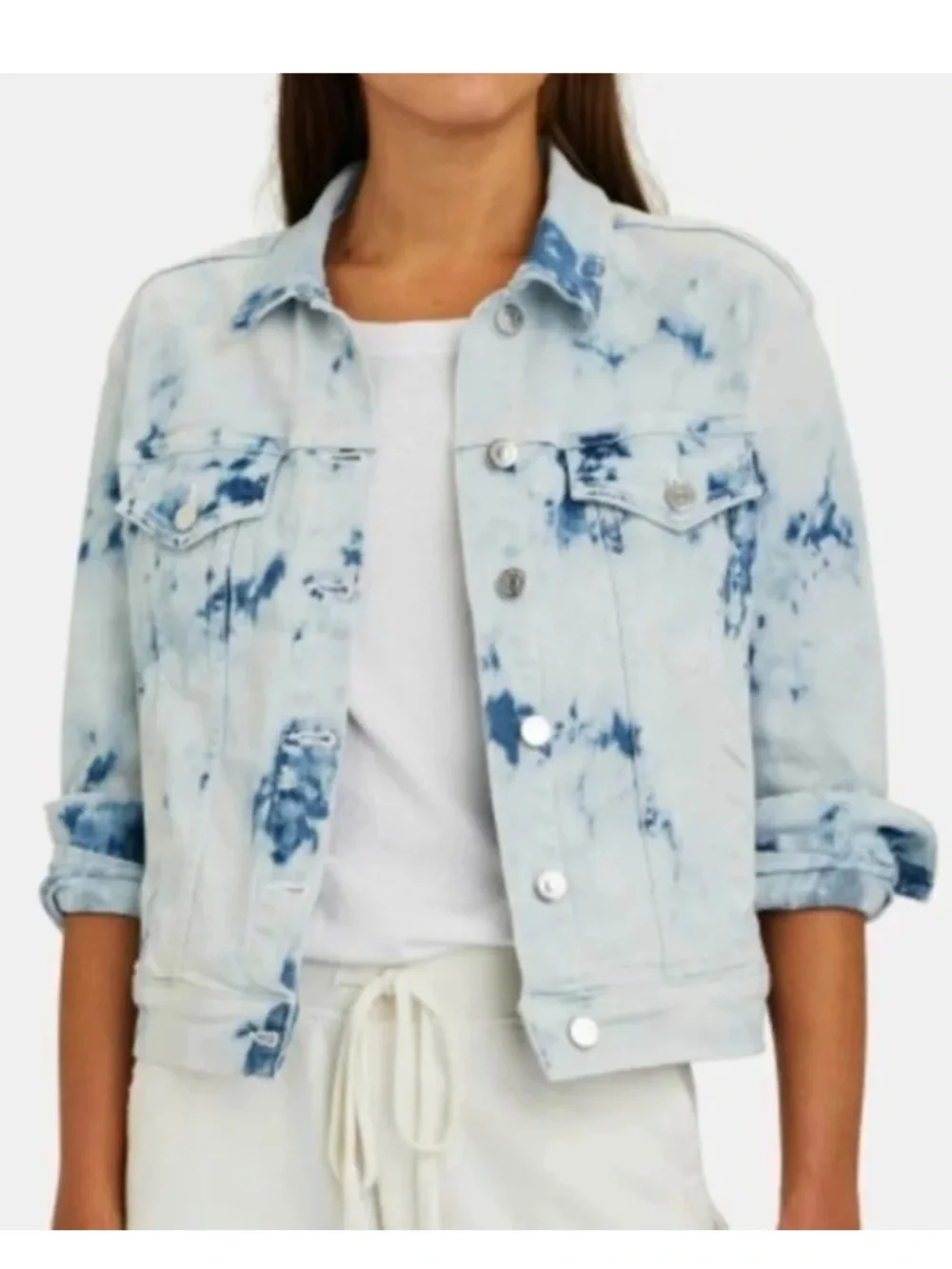 Veronica Beard Kinley Tie Dye Denim Jean Jacket Size Medium